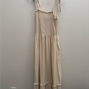 Cream Sleeveless Maxi Dress